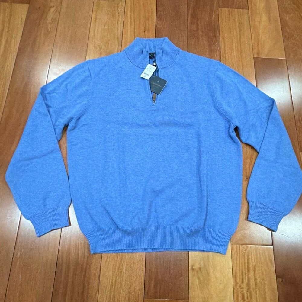 NWT Brooks Brother‎ Quarter Zip Supma Cotton Sweater size XL